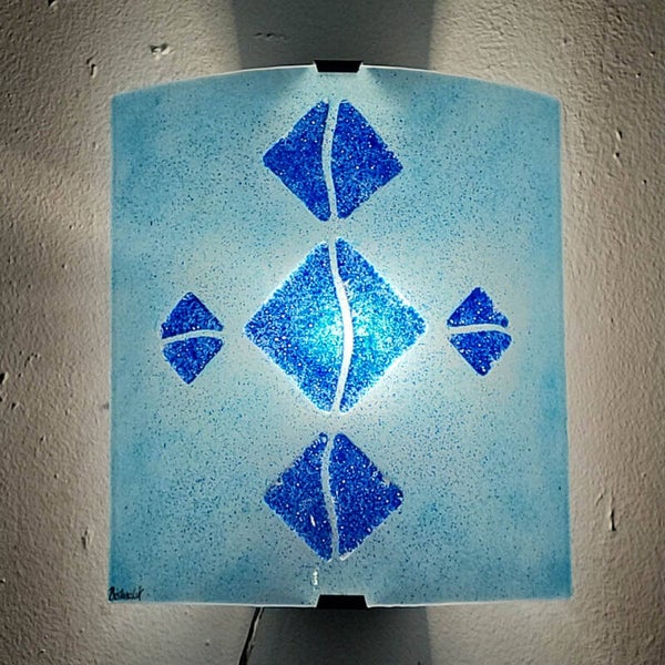 Commande applique turquoise losange cobalt