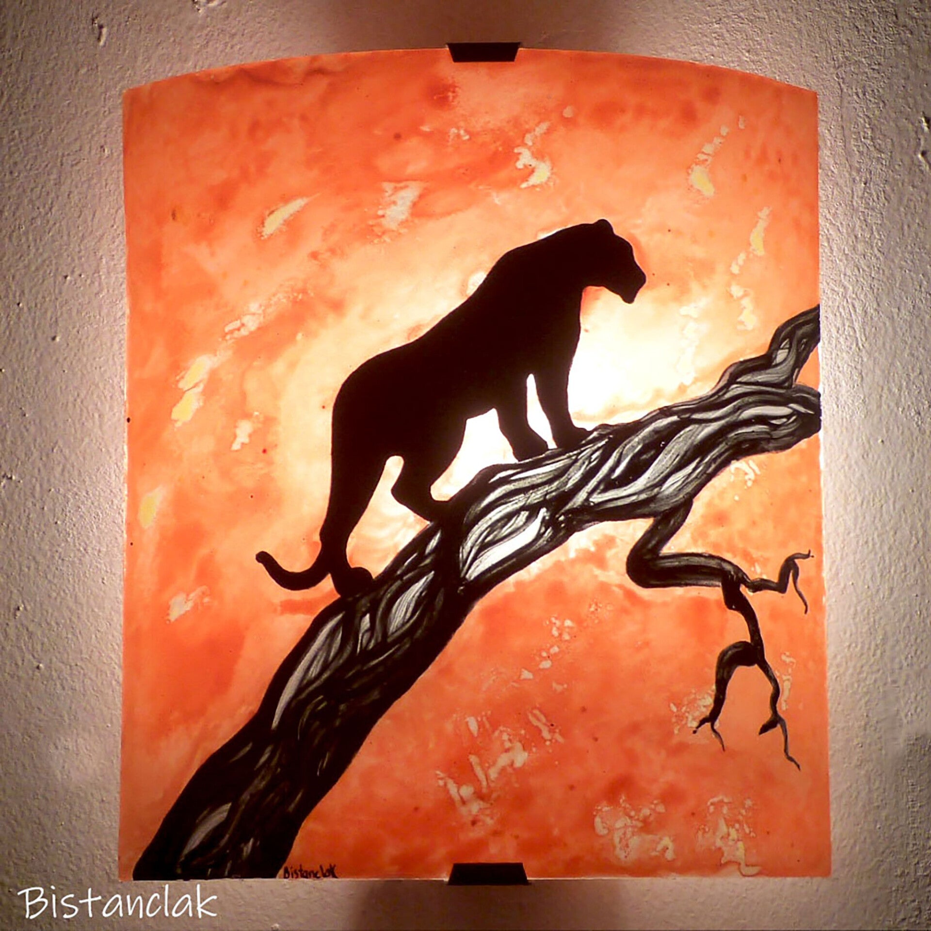 Applique murale orange Panthère