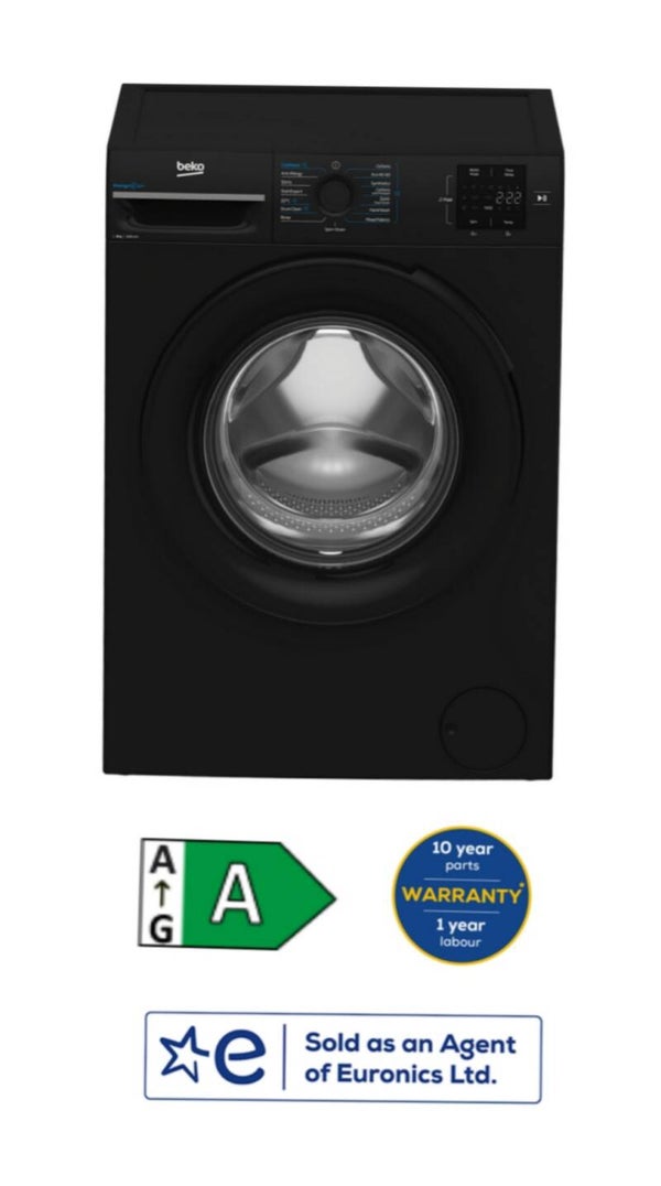 Beko BMN3WT3841B 8kg 1400 Spin EnergySpin Washing Machine - Black