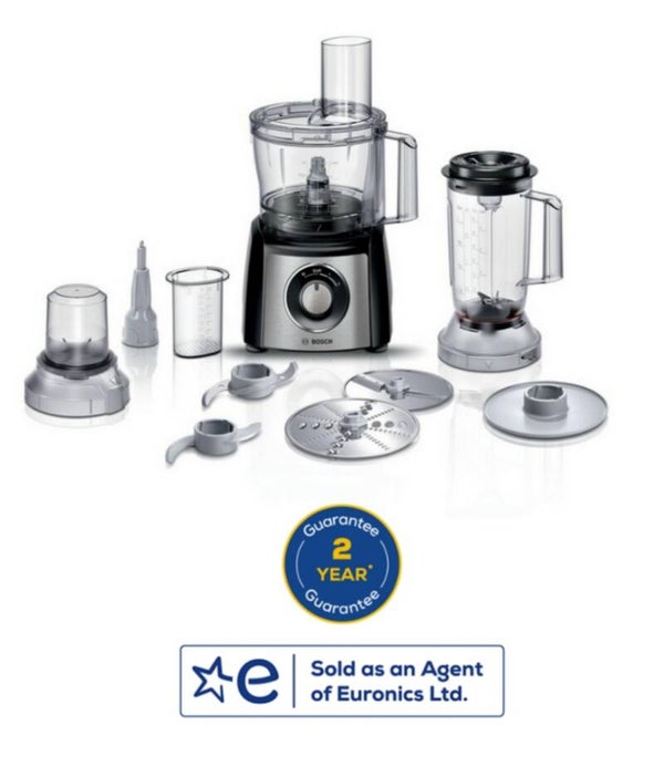 Bosch MCM3501MGB MultiTalent 3 Compact 800W Food Processor - Black & Stainless Steel