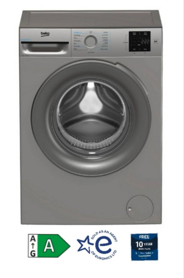 Beko BMN3WT3841S 8kg 1400 Spin EnergySpin Washing Machine - Silver