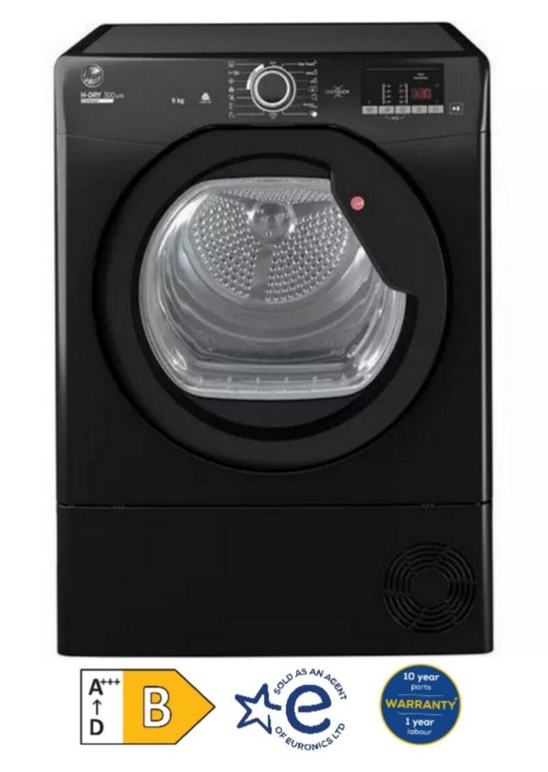 Hoover HLEC9DGB-80 9kg Tumble Dryer - Black