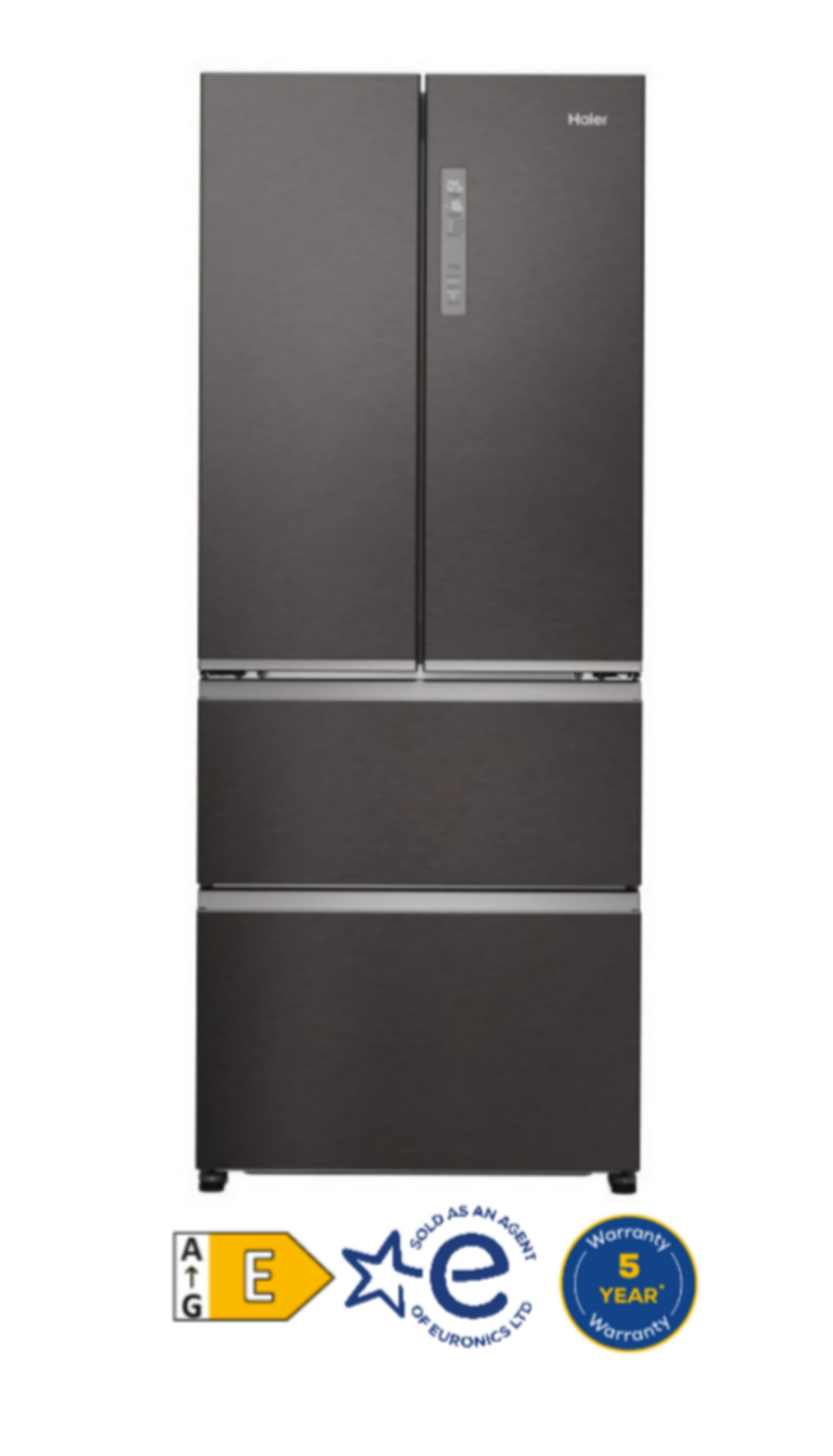Haier HFR3718ENMD 70cm 60/40 Total No Frost Fridge Freezer - Dark Inox