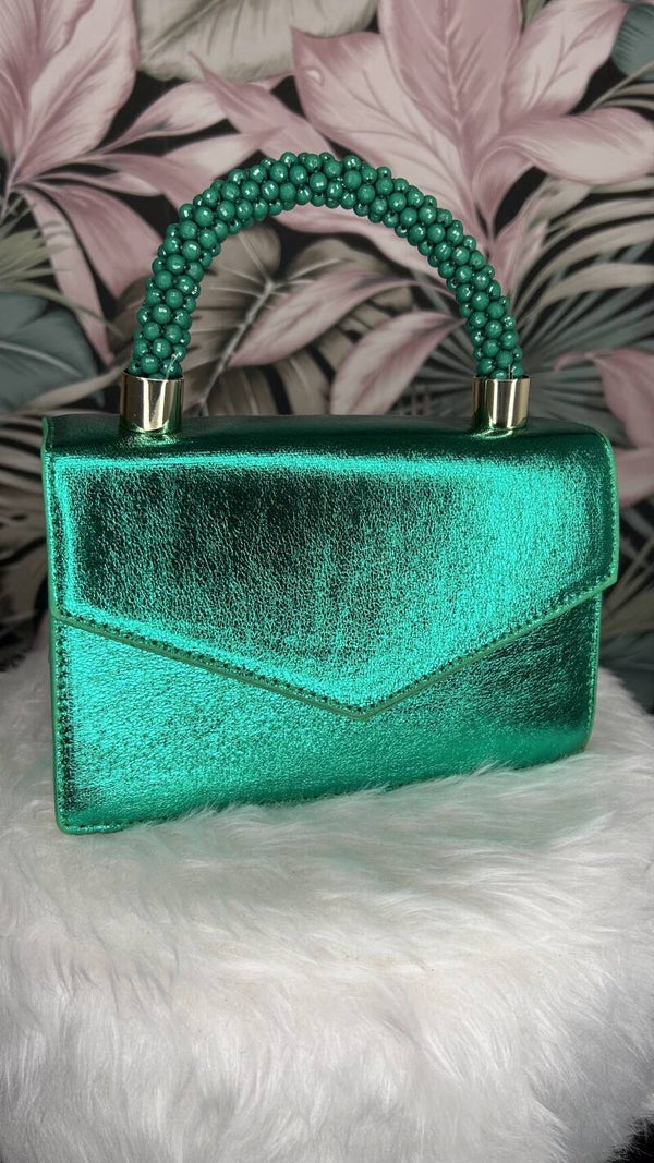 Envelop tas metallic green