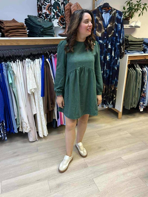 Robe Vert Sapin en Coton Doux