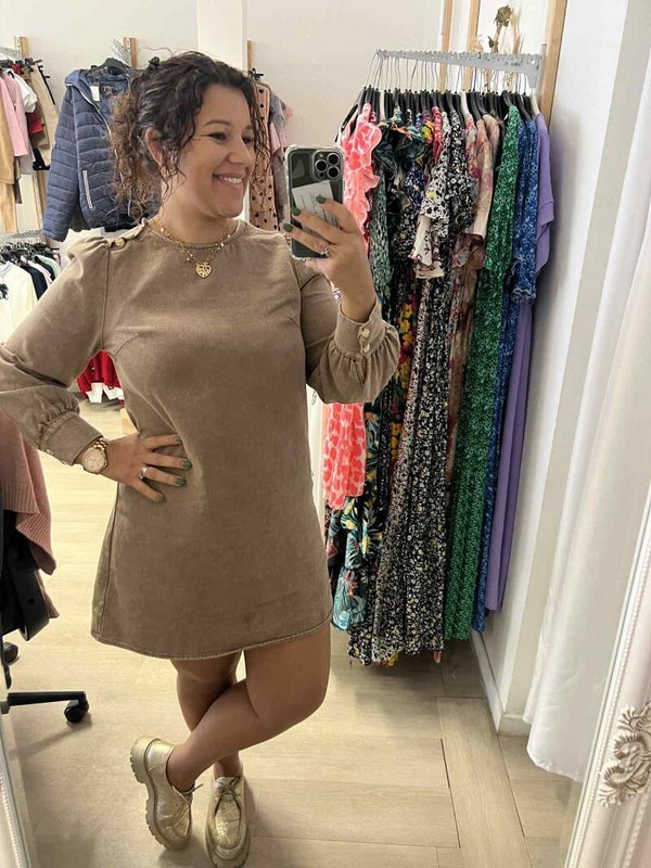 Robe Droit Marron Clair