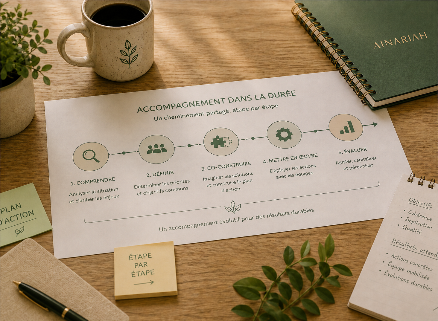 Accompagnement AINARIAH dans la durée : diagnostic, définition des priorités, co-construction, mise en œuvre et ajustement des actions