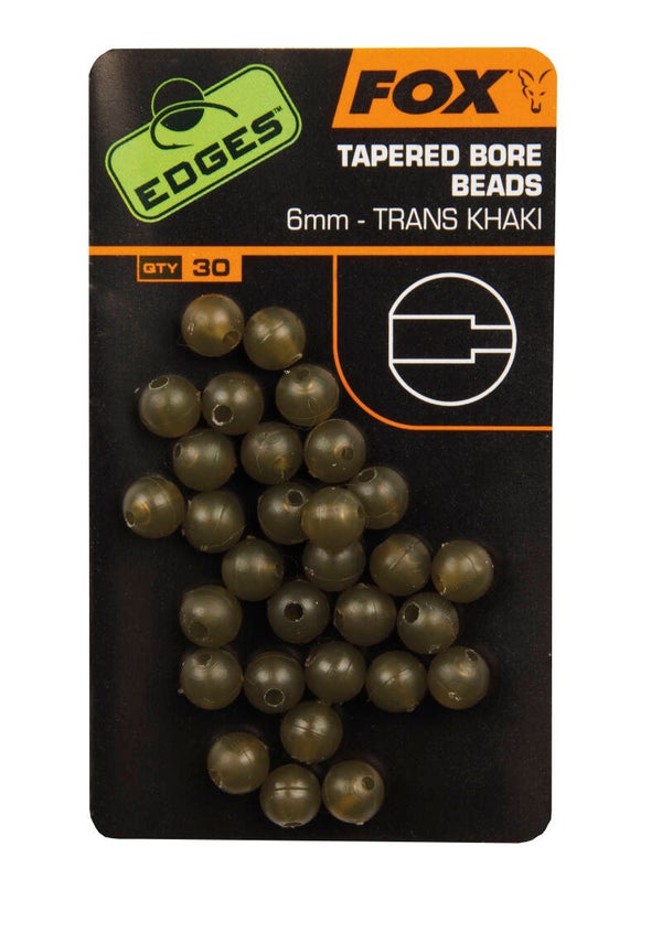 FOX EDGES NATURALS 6MM TAPERED BORE BEADS X 30