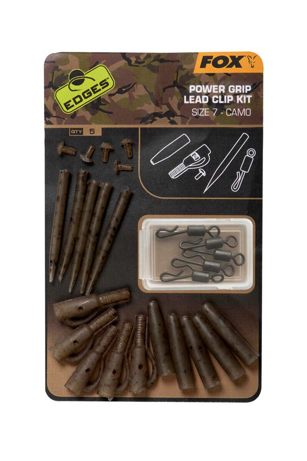 FOX EDGES CAMO POWER GRIP LEAD CLIP KIT SIZE 7 X 5