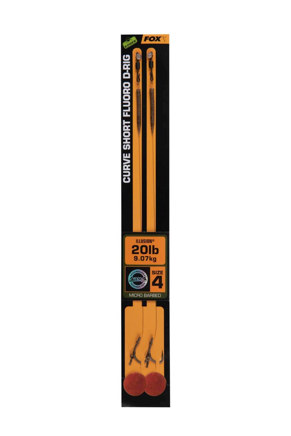 FOX EDGES CURVE SHORT FLUORO D-RIG 4 - 20LB ILLUSION X 2
