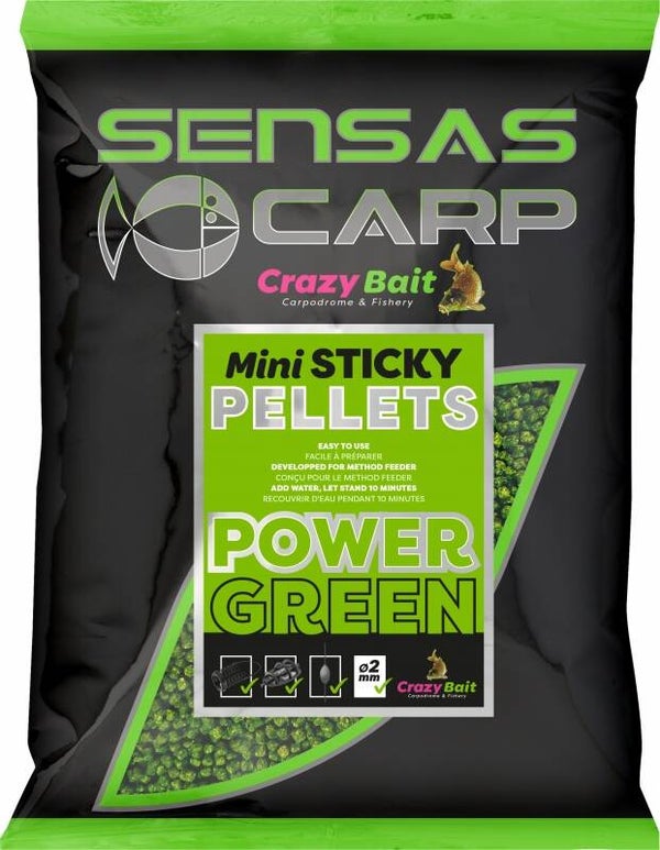 SENSAS MINI STICKY PELLETS POWER GREEN 700G (44785)