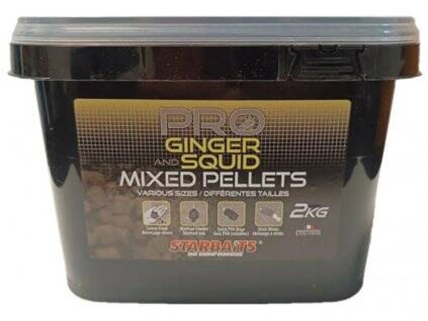 STARBAITS PRO GINGER SQUID PELLETS MIX 2KG