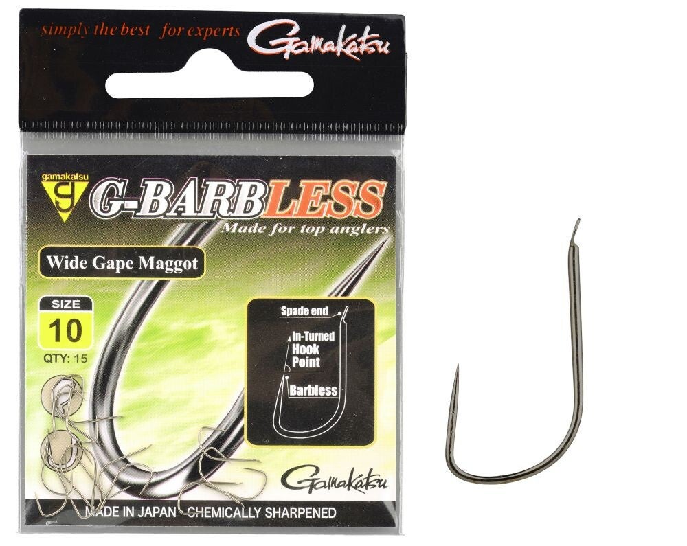 GAMAKATSU WIDE GAPE MAGGOT HOOKS BARBLESS (185137)