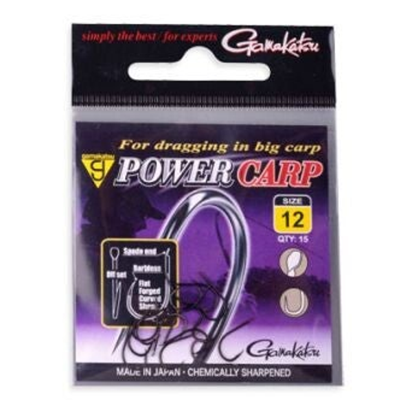 GAMAKATSU POWERCARP HOOKS BARBLESS BLACK
