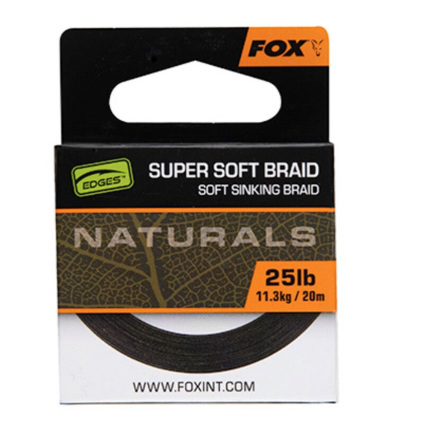 FOX EDGES NATURALS SUPER SOFT BRAIDED HOOKLENGHT X20 - 25LB/11.3KG