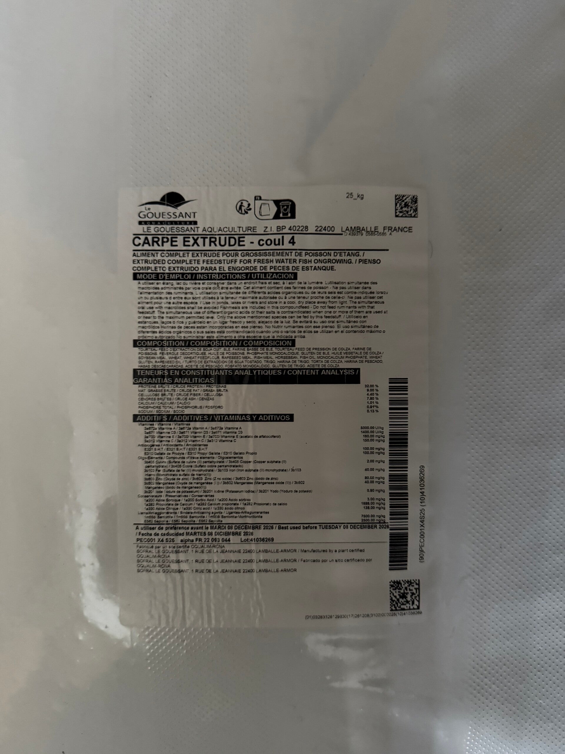 PURPLE PELLETS CARPE EXTRUDE COUL 4 25KG