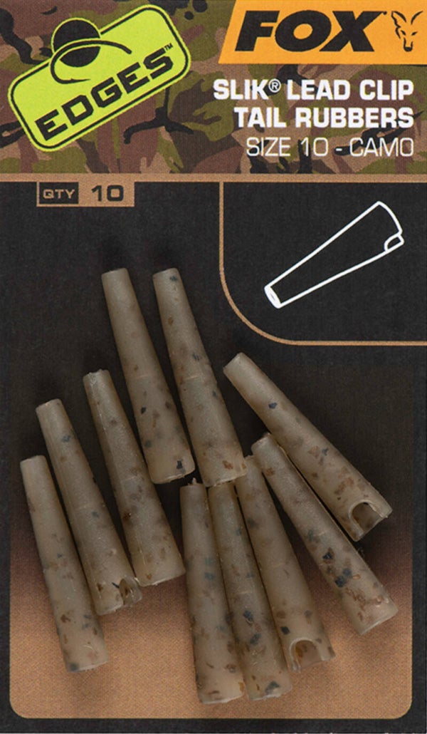 FOX EDGES CAMO SIZE 10 SLIK LEAD CLIP TAIL RUBBER