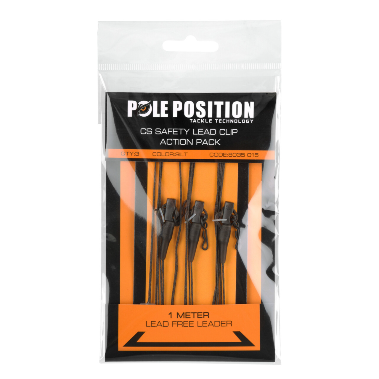 POLE POSITION LEADCLIP SET + LEADER 65LB SILT