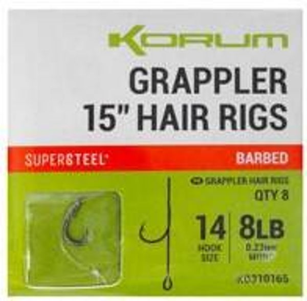 KORUM GRAPPLER HAIR RIGS BARBED