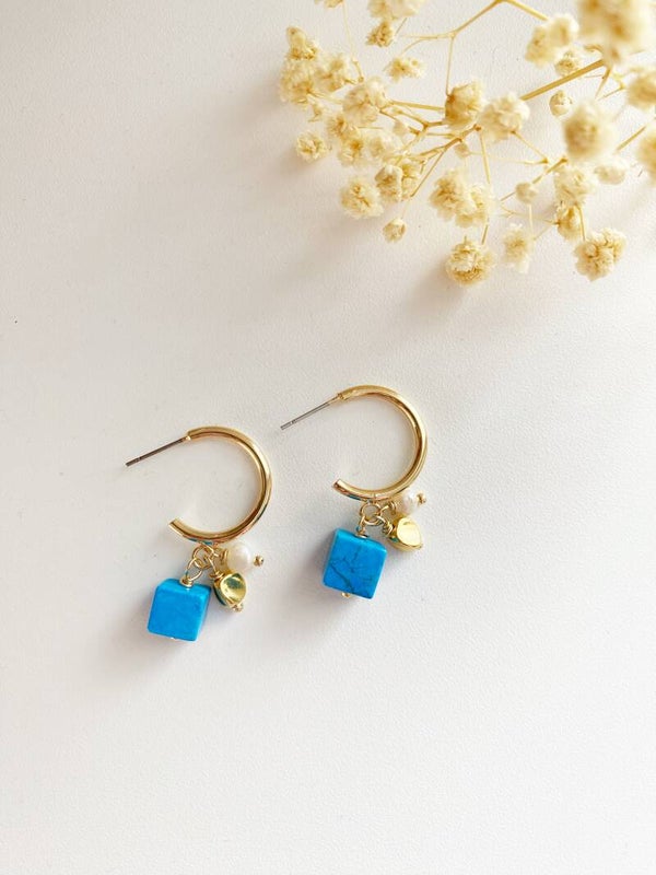Line | Earrings | Cobalt