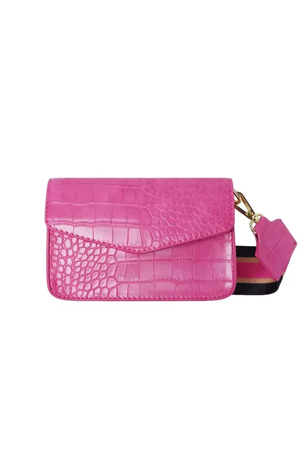 Kleine croco tas fuchsia