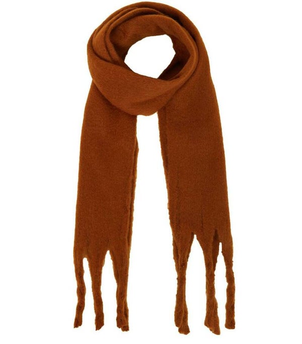 Camel sjaal met ruches