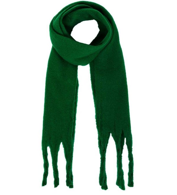 Groene sjaal met ruches