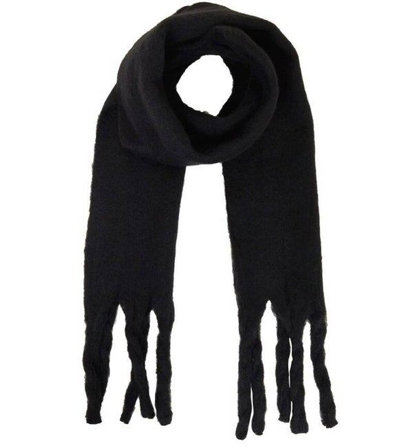 Zwarte sjaal met ruches