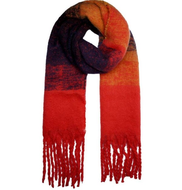 Oranje sjaal met kleurverloop