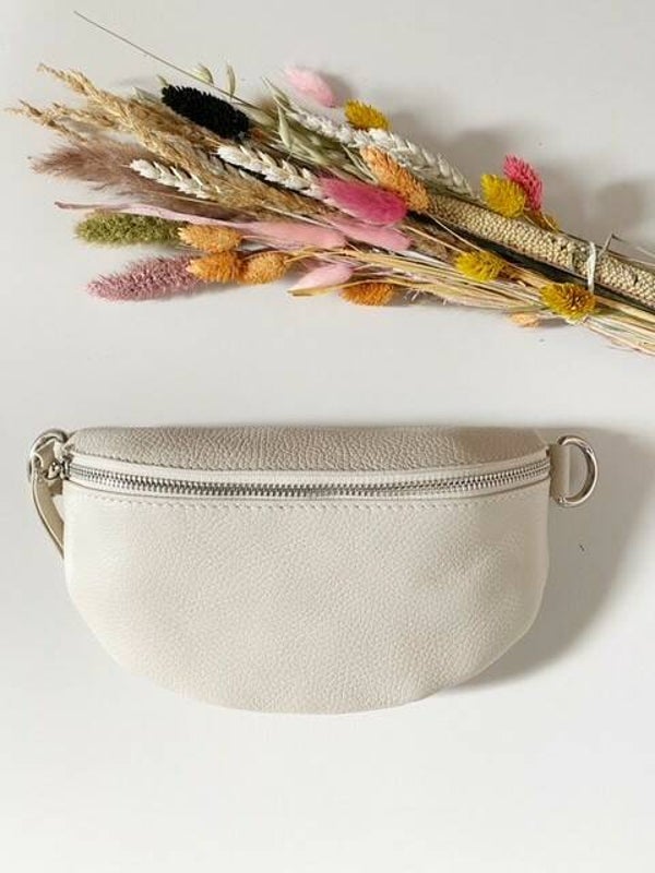 Lederen schoudertas Ivy Crème