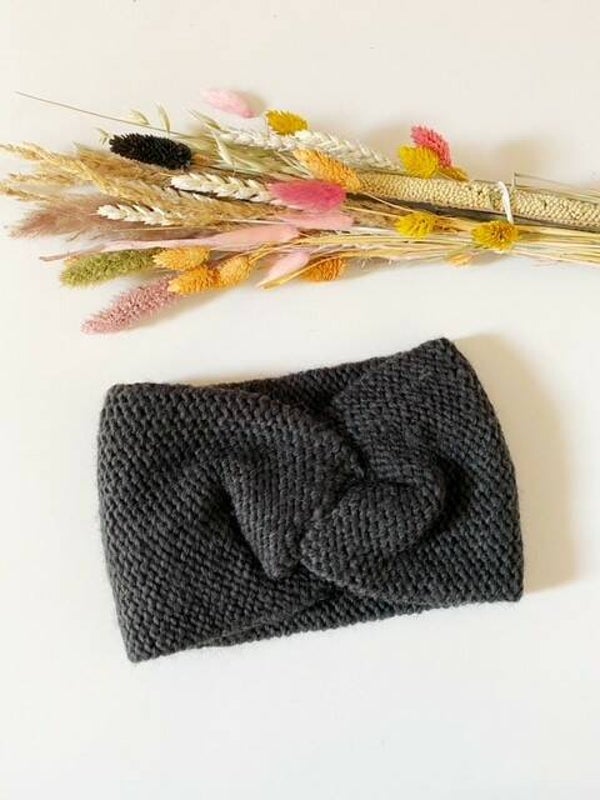 Haarband donkergrijs