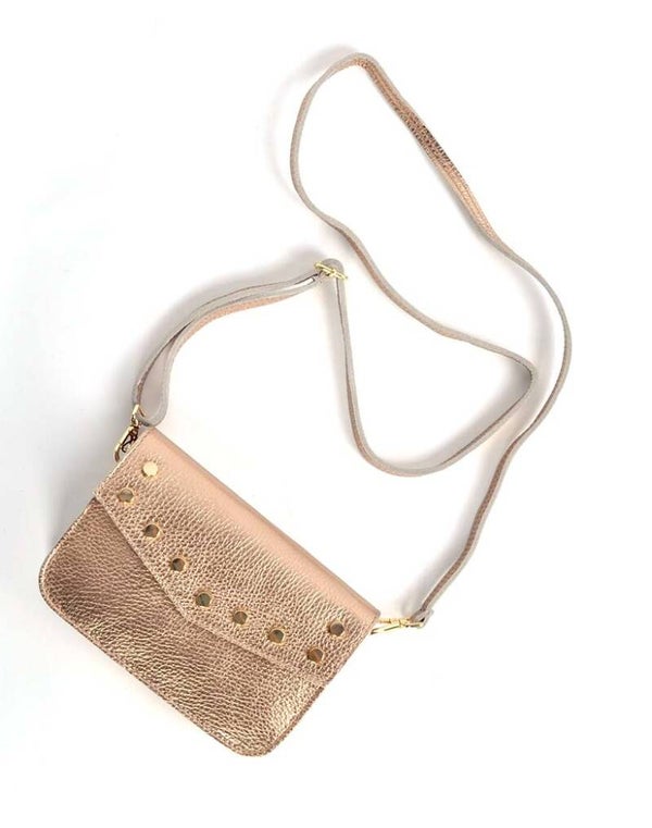 Metallic gouden tasje met studs