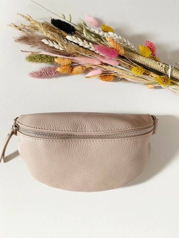 Lederen schoudertas Ivy oudroze