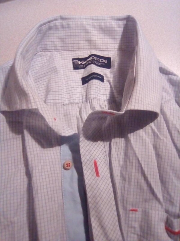 Overhemd Goodpeople blauw ruitje, maat L