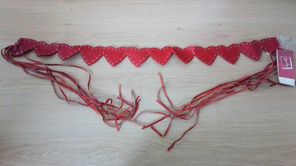 Riem Derhy leer hartjes rood maat 130