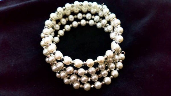 Armband wikkel met imitatieparels