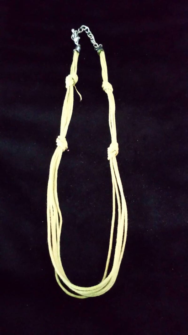 Ketting van 5 x touw met zilverkleurige sluiting