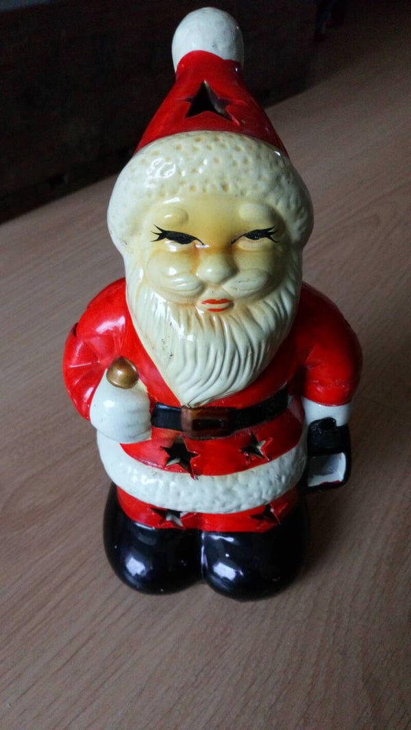 Kerst decoratie kaarsenhouder kerstman