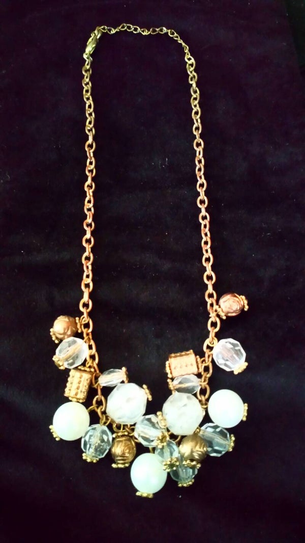 Ketting koperkleurig met imitatiestenen