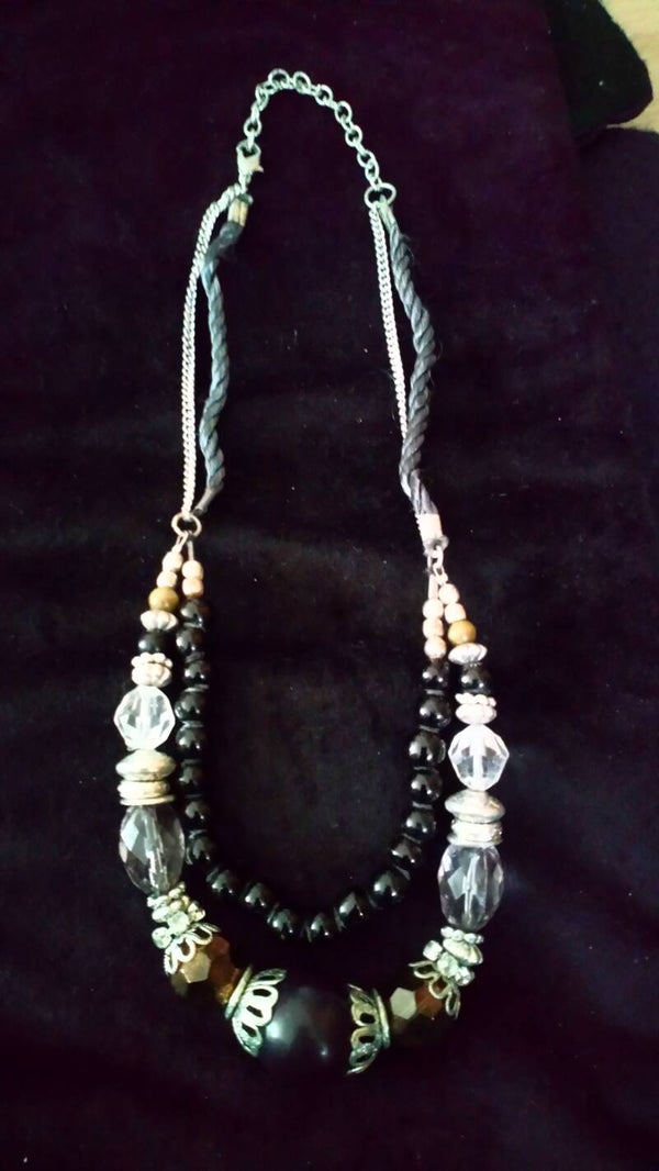 Ketting imitatie stenen en parels