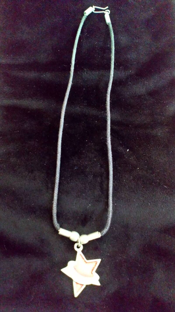 Ketting zwart koord met hanger Forever