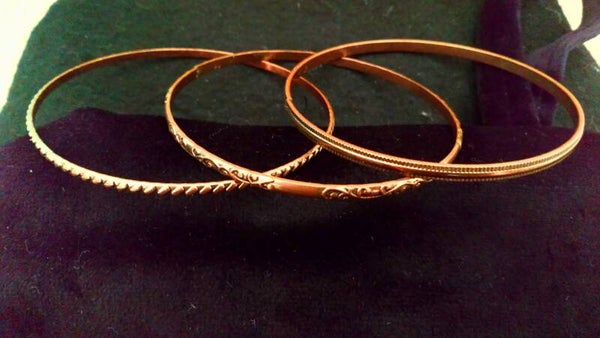Armband 3 stuks koperkleurig met motief