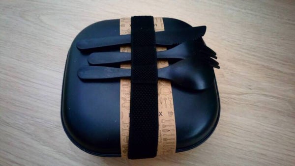 Lunchbox plastic zwart (NIEUW)