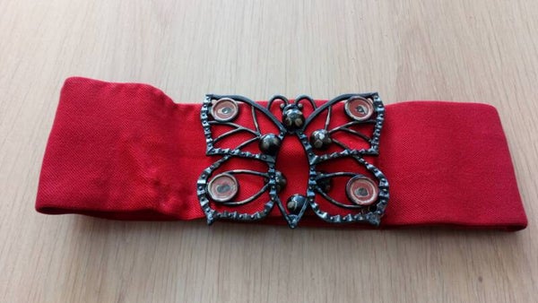 Riem brede band rekbaar met vlinder (APART)
