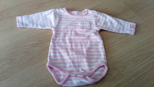 Romper roze wit gestreept maat 56