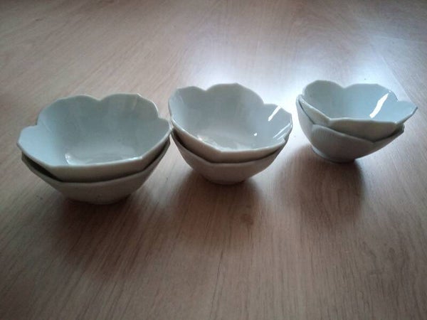 Schaaltjes wit in bloemvorm 6 stuks