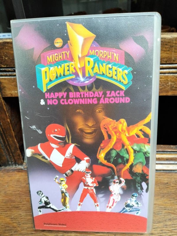 VHS videoband Power Rangers happy birthday Zack & no clowning around