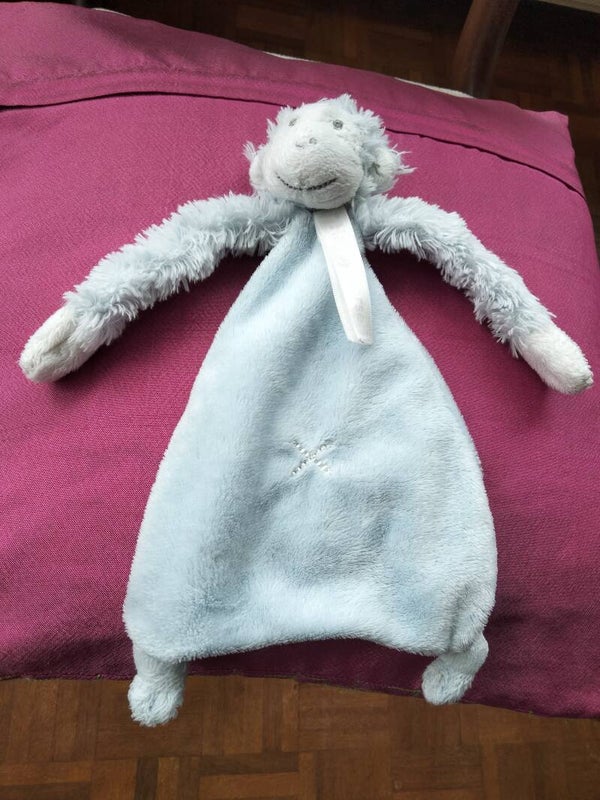 Knuffeldoek Aap licht blauw Happy Horse