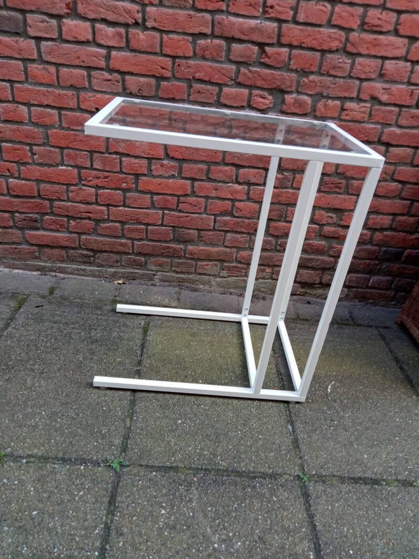 Bijzettafel wit metaal