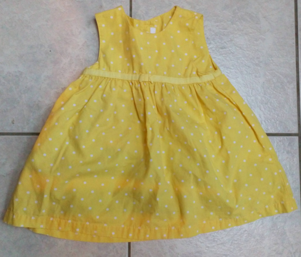 Jurk H&M geel-wit gestipt, maat 80